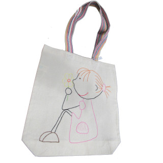 Saco de algodao bordado